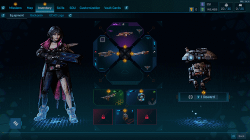 Equipment screenshot of Borderlands 4 video game interface.