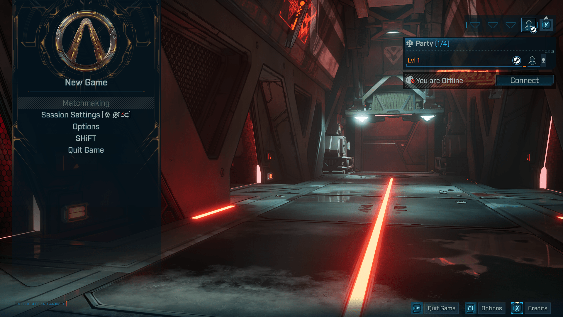 Main Menu screenshot of Borderlands 4 video game interface.