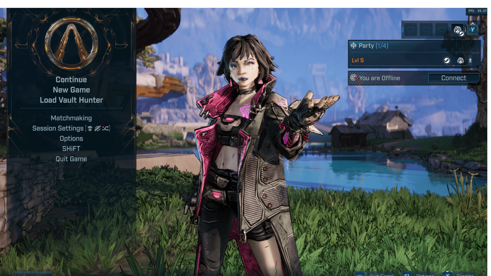 Pause screenshot of Borderlands 4 video game interface.
