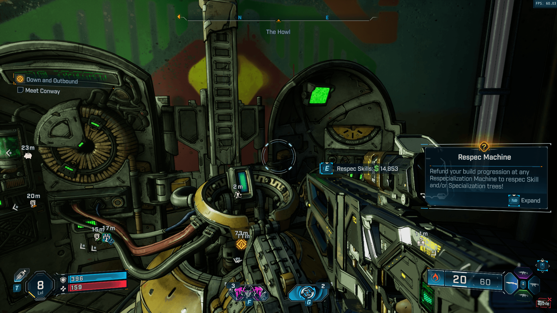 Respec screenshot of Borderlands 4 video game interface.