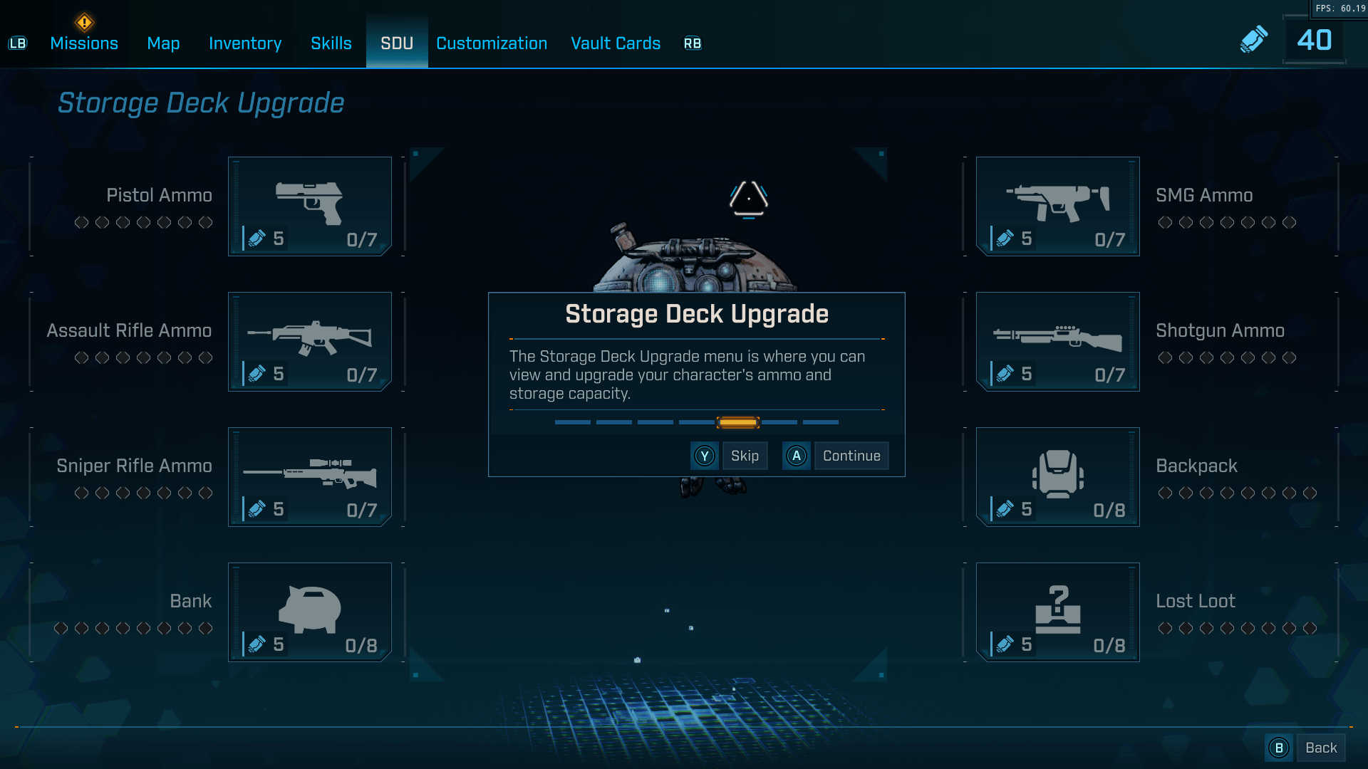 Storage screenshot of Borderlands 4 video game interface.