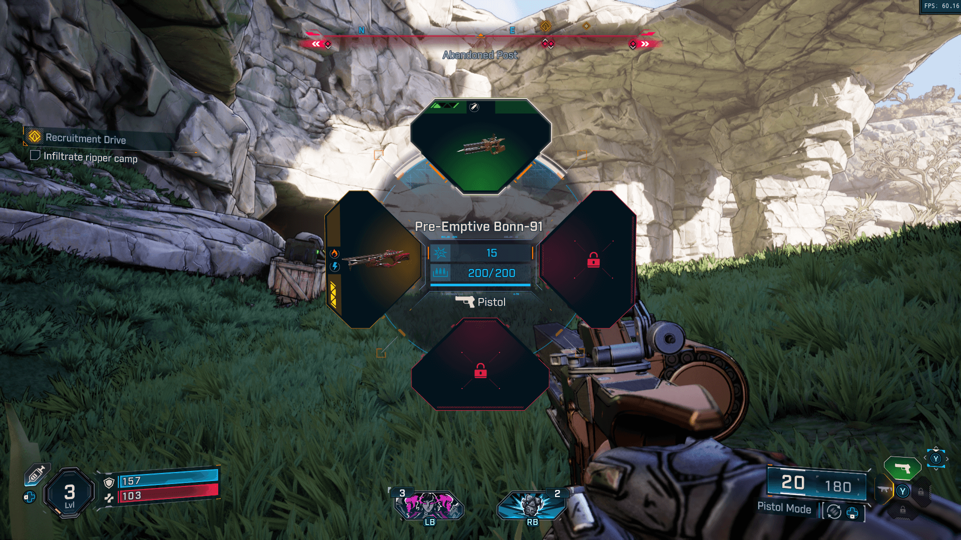 Weapon Wheel screenshot of Borderlands 4 video game interface.