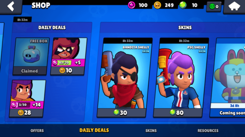 Daily Deals screenshot of Brawl Stars video game interface.