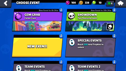 New event screenshot of Brawl Stars video game interface.