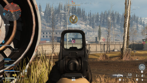 Boot camp screenshot of Call of Duty: Modern Warfare video game interface.