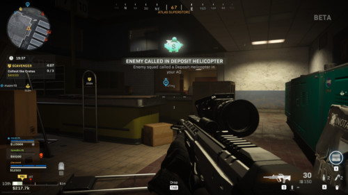 Enemy called in deposit helicopter screenshot of Call of Duty: Modern Warfare video game interface.