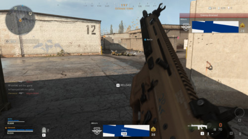 Enemy downed screenshot of Call of Duty: Modern Warfare video game interface.