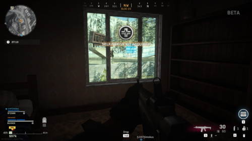 Self revive kit acquired screenshot of Call of Duty: Modern Warfare video game interface.