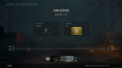 Unlocks weapons screenshot of Call of Duty: Modern Warfare video game interface.