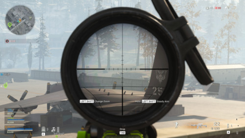 Zoom screenshot of Call of Duty: Modern Warfare video game interface.
