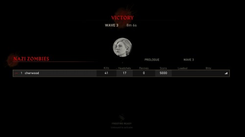 Victory screenshot of Call of Duty: WWII video game interface.