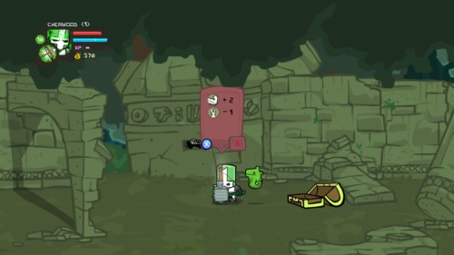 Weapon stat screenshot of Castle Crashers video game interface.