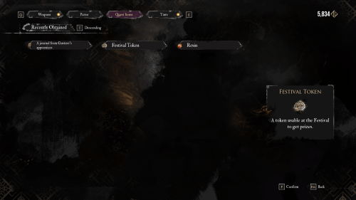 Inventory screenshot of Clair Obscur: Expedition 33 video game interface.