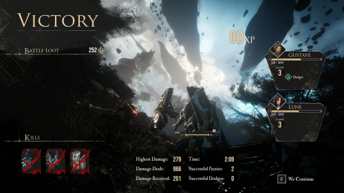 Result Screen screenshot of Clair Obscur: Expedition 33 video game interface.