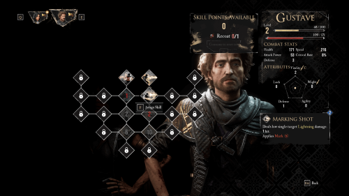 Skill Tree screenshot of Clair Obscur: Expedition 33 video game interface.