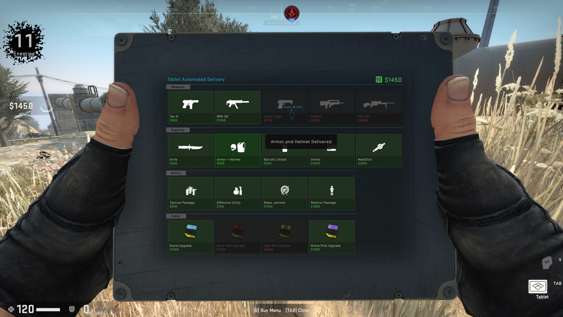 Buy menu screenshot of Counter-Strike: Global Offensive video game interface.