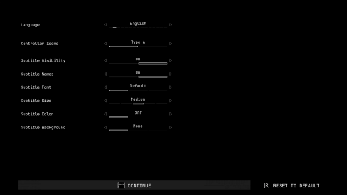 Boot ettings screenshot of Cronos: The New Dawn video game interface.