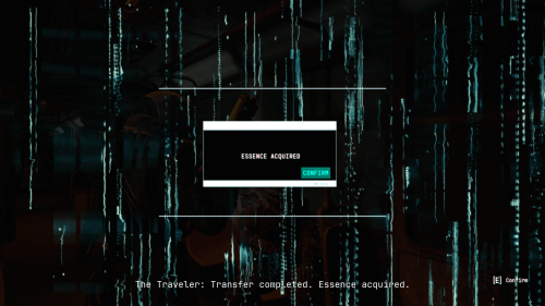 Confirmation screenshot of Cronos: The New Dawn video game interface.