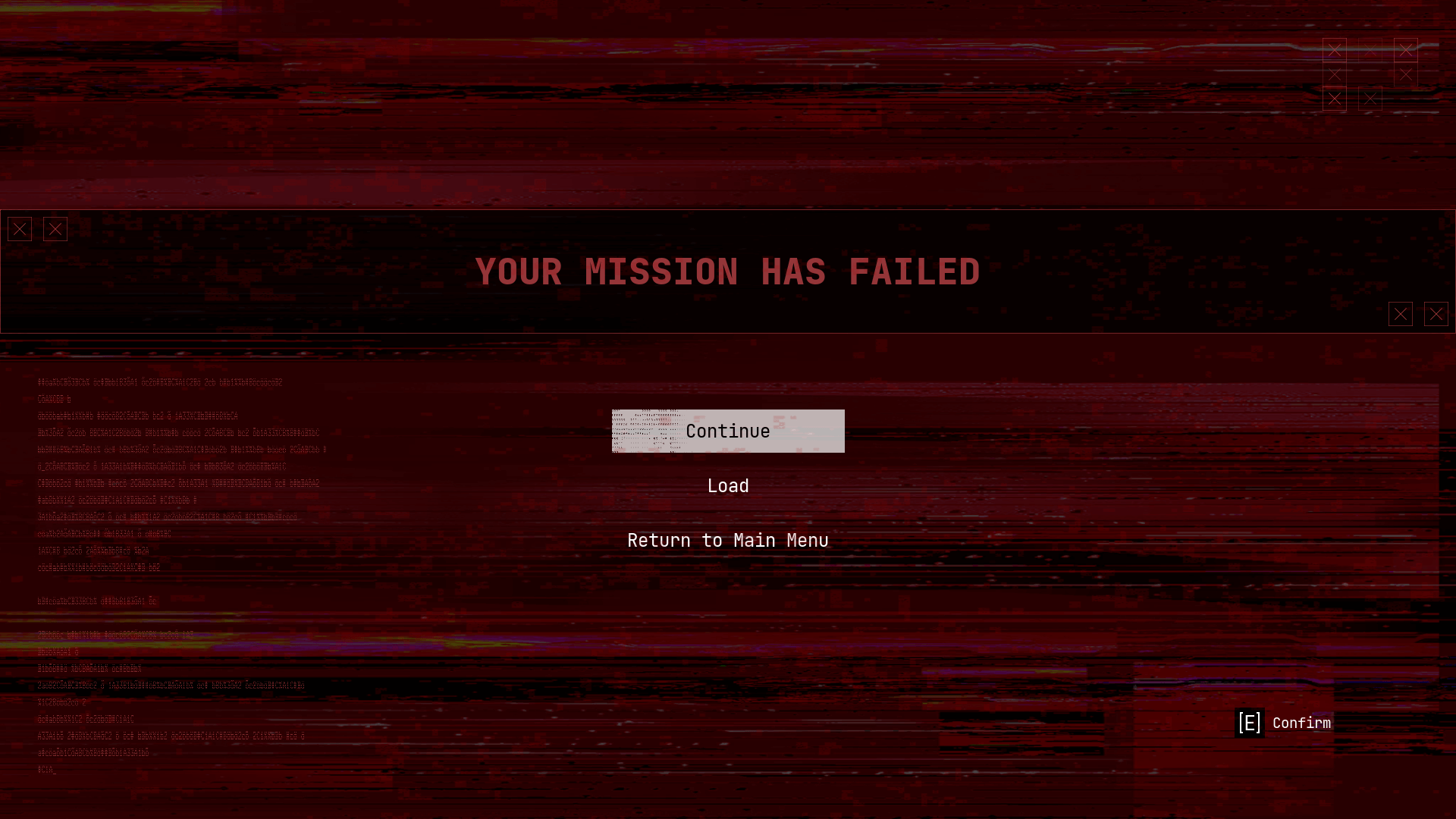 Game Over screenshot of Cronos: The New Dawn video game interface.