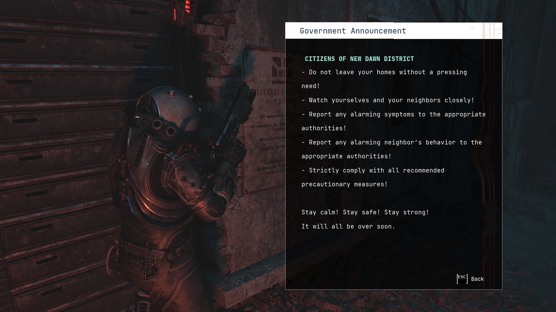 Note screenshot of Cronos: The New Dawn video game interface.