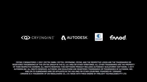 Start Screen screenshot of Crysis 3 video game interface.