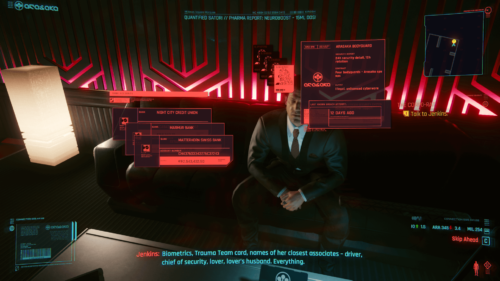 Bank account screenshot of Cyberpunk 2077 video game interface.