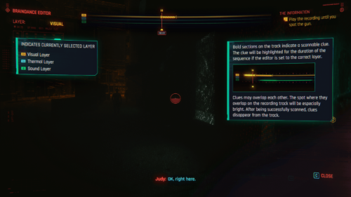 Layer indication screenshot of Cyberpunk 2077 video game interface.