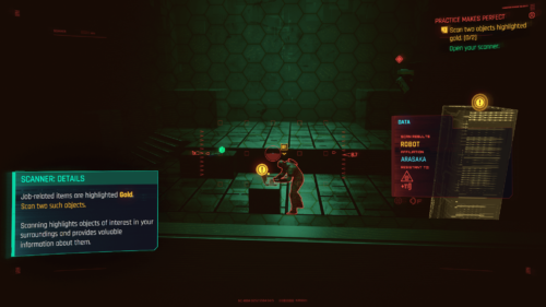 Scanner details screenshot of Cyberpunk 2077 video game interface.