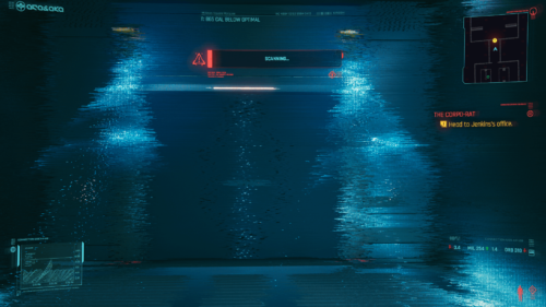 Scanning screenshot of Cyberpunk 2077 video game interface.