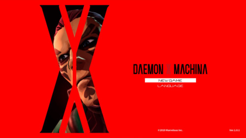Start screen screenshot of Daemon X Machina video game interface.
