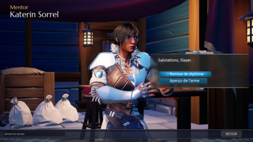 Quest screenshot of Dauntless video game interface.