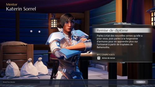 Quest reward screenshot of Dauntless video game interface.