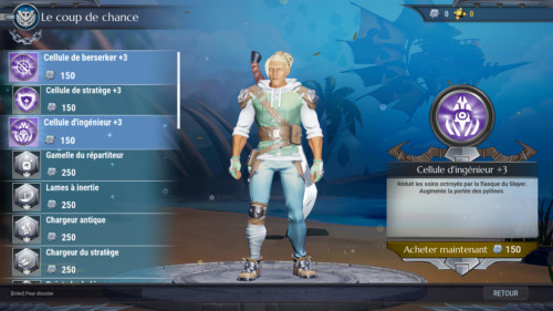 Upgrade screenshot of Dauntless video game interface.