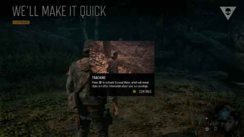 HUD Hint screenshot of Days Gone video game interface.