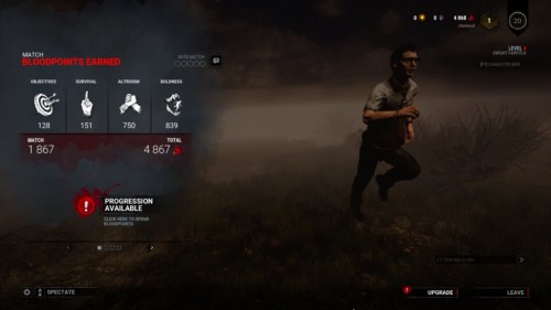 Match screenshot of Dead by Daylight video game interface.