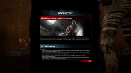 New content screenshot of Dead by Daylight video game interface.
