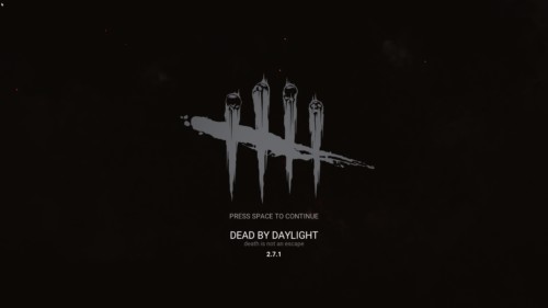 Press space to continue screenshot of Dead by Daylight video game interface.