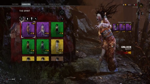 The spirit screenshot of Dead by Daylight video game interface.
