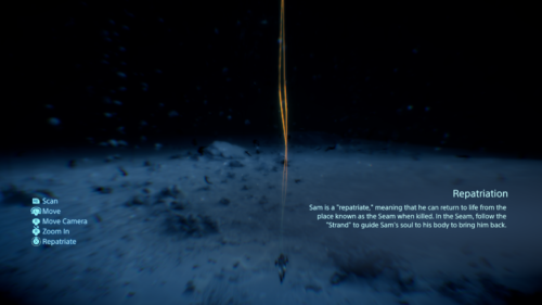 Controls screenshot of Death Stranding video game interface.