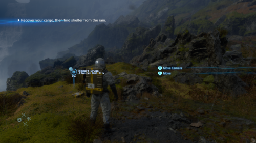 Hint screenshot of Death Stranding video game interface.