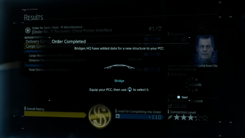 Results screenshot of Death Stranding video game interface.