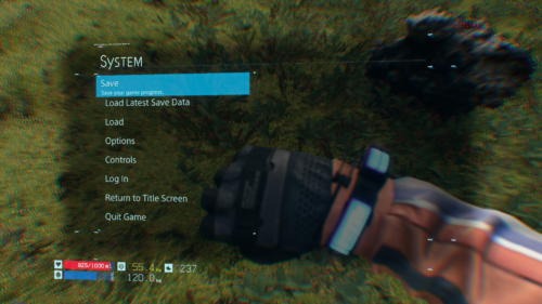 System screenshot of Death Stranding video game interface.