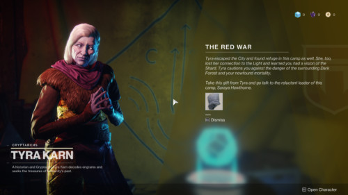 The red war screenshot of Destiny 2 video game interface.