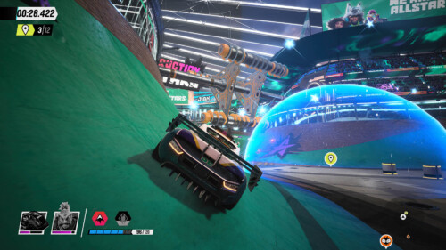 Time Trial Checkpoint Indication  screenshot of Destruction AllStars video game interface.