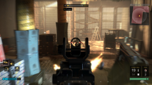 Shoot screenshot of Deus Ex: Mankind Divided video game interface.