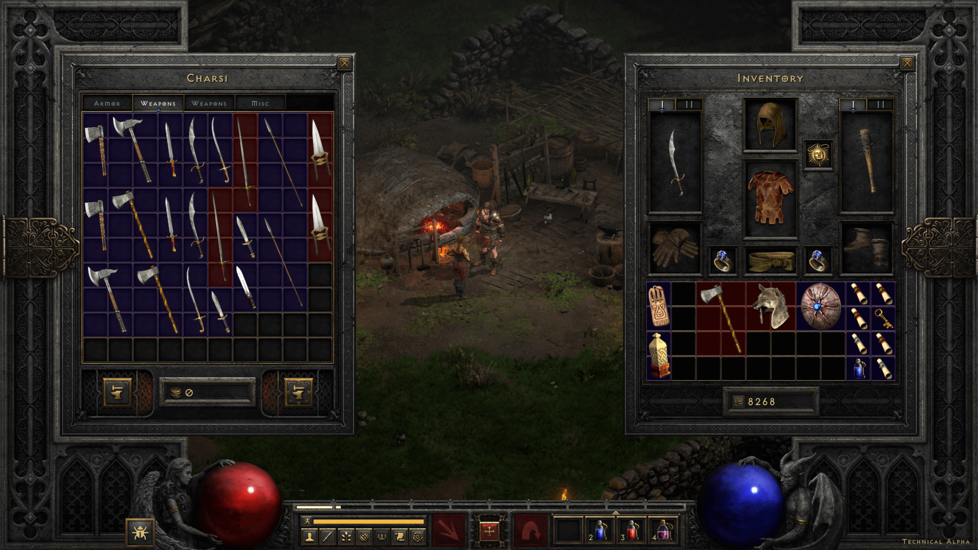 Trade screenshot of Diablo II: Resurrected – Technical Alpha video game interface.