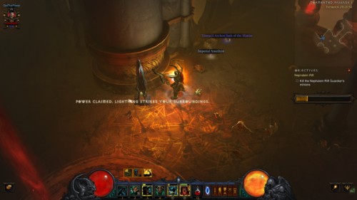 Power claimed screenshot of Diablo III video game interface.