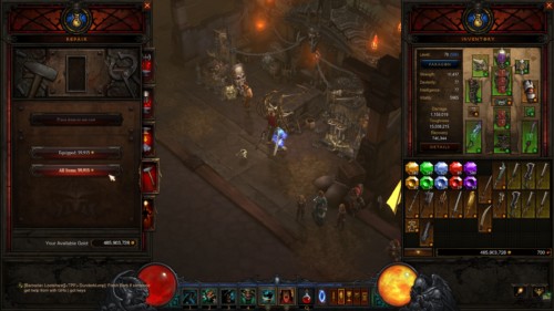Repair item screenshot of Diablo III video game interface.