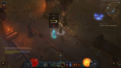Select questions screenshot of Diablo III video game interface.