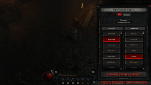 Profil screenshot of Diablo IV Beta video game interface.